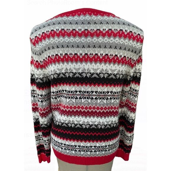 Crystal Kobe Classic Cardigan RedBlack/Gray Size M Ski Vacation Holidays - Picture 5 of 9